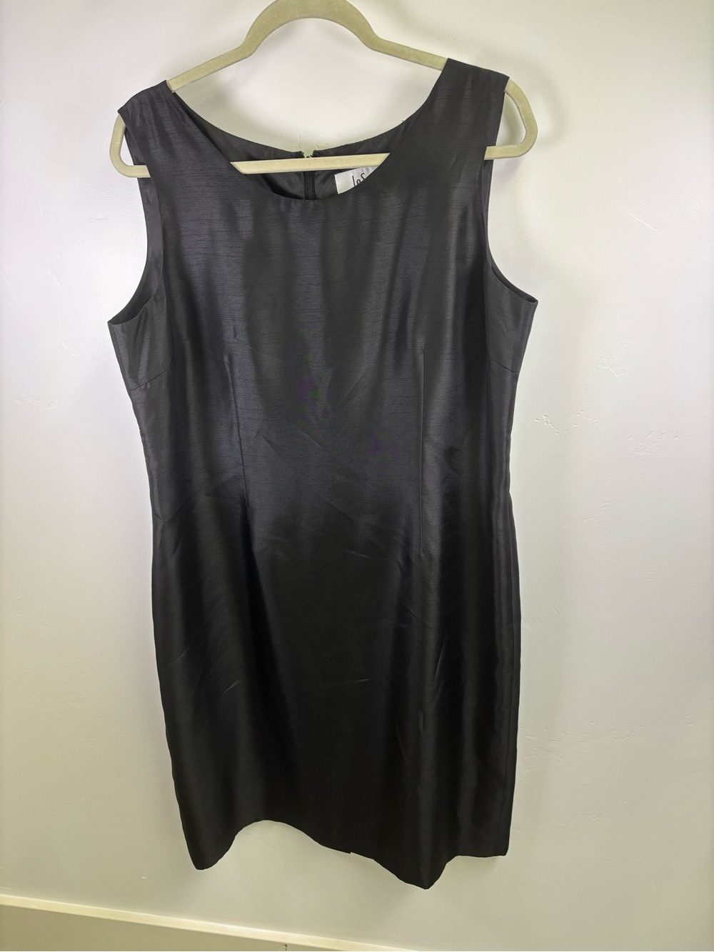 LE SUIT SHEATH DRESS WOMEN 16  JET BLACK  POLYESTER  MINIMALIST OFFICE AFTER 5